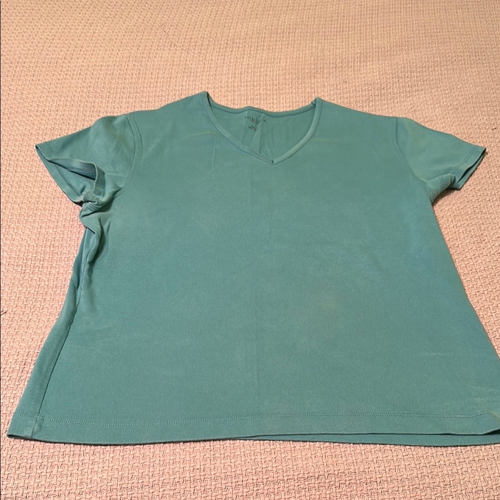 Sonoma Women's Short Sleeve Tees - Teal and Mustard - Picture 4 of 5